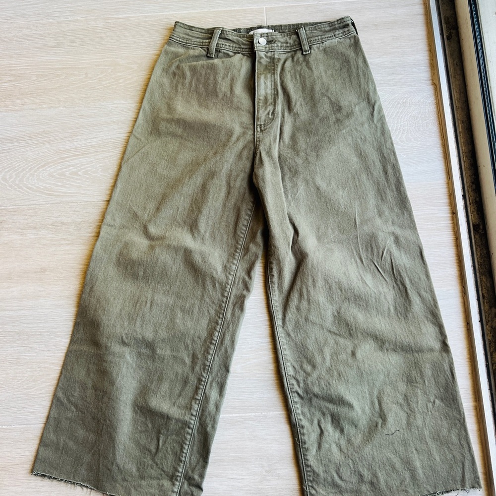 Viral Sailor Wide Leg Jeans, Olive